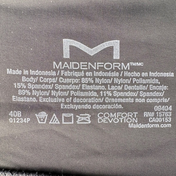 Maidenform Comfort Devotion Bras 40 B Black and Tan - Picture 6 of 10